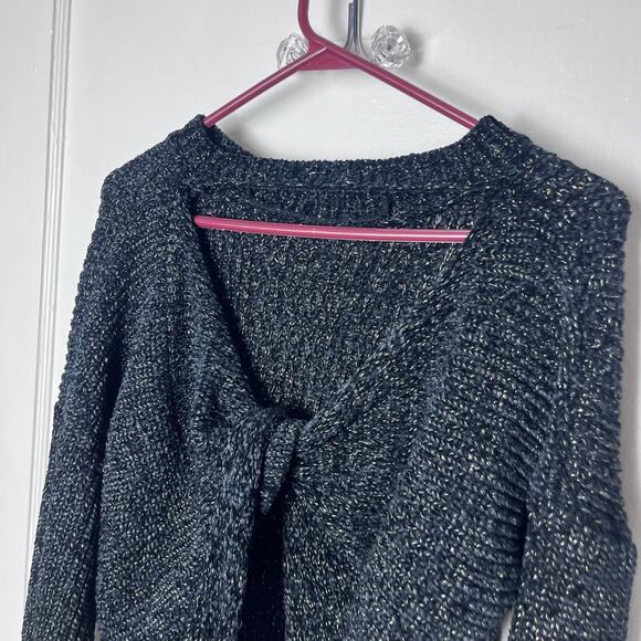 Sage the Label Women's Black Open Back Slouchy Twist Chunky Sweater Small NEW - Picture 8 of 8